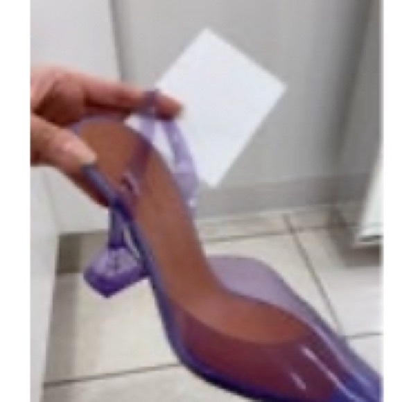 Amina Muaddi Holli Slingback Pumps – Purple PVC – Size 8 - Picture 5 of 5